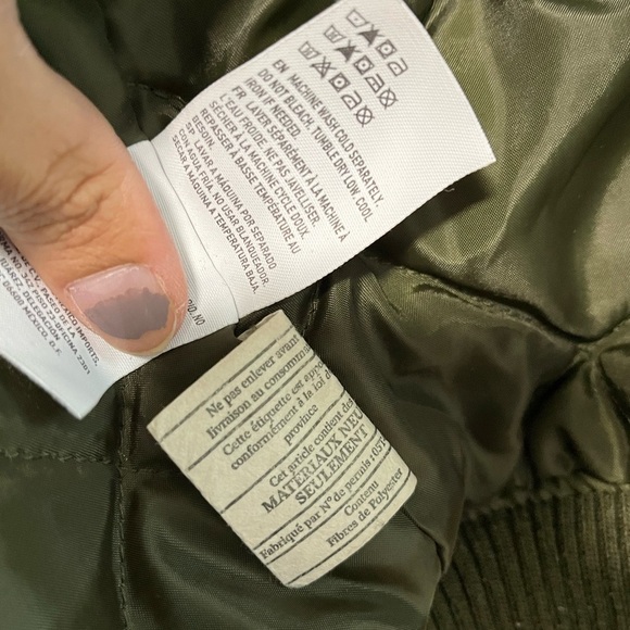 American Eagle Olive Green Bomber Jacket Unisex XS - Picture 5 of 14
